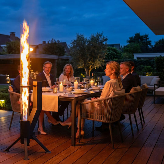 Tube de feu Gardenflare Premium en acier inoxydable noir : un éclairage d&