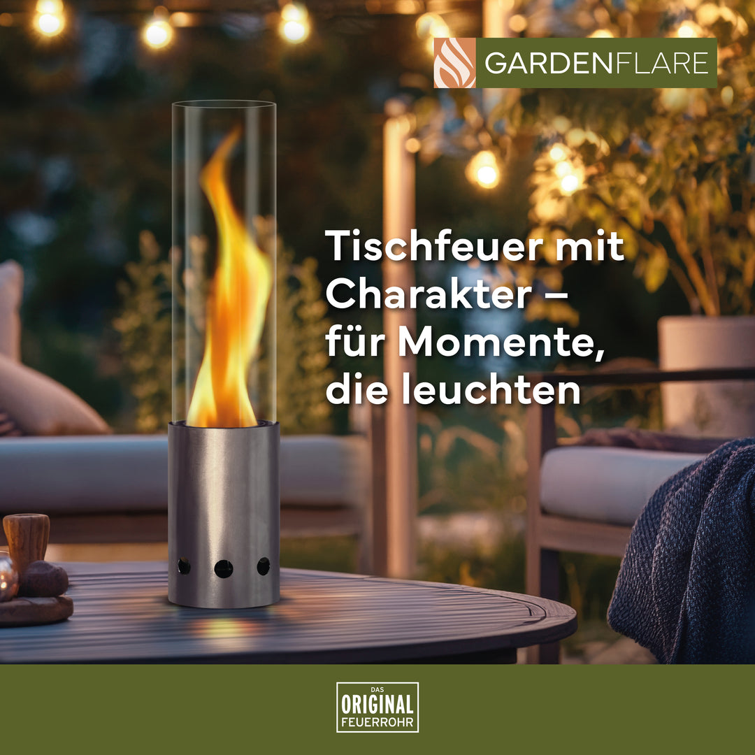 Fuego de mesa Gardenflare, acero inoxidable, plata