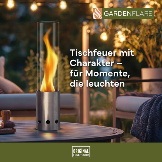 Fuego de mesa Gardenflare, acero inoxidable, plata