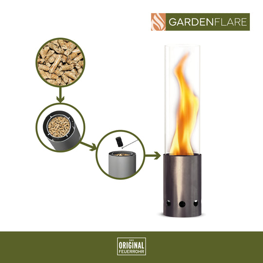 Fuego de mesa Gardenflare, acero inoxidable, plata