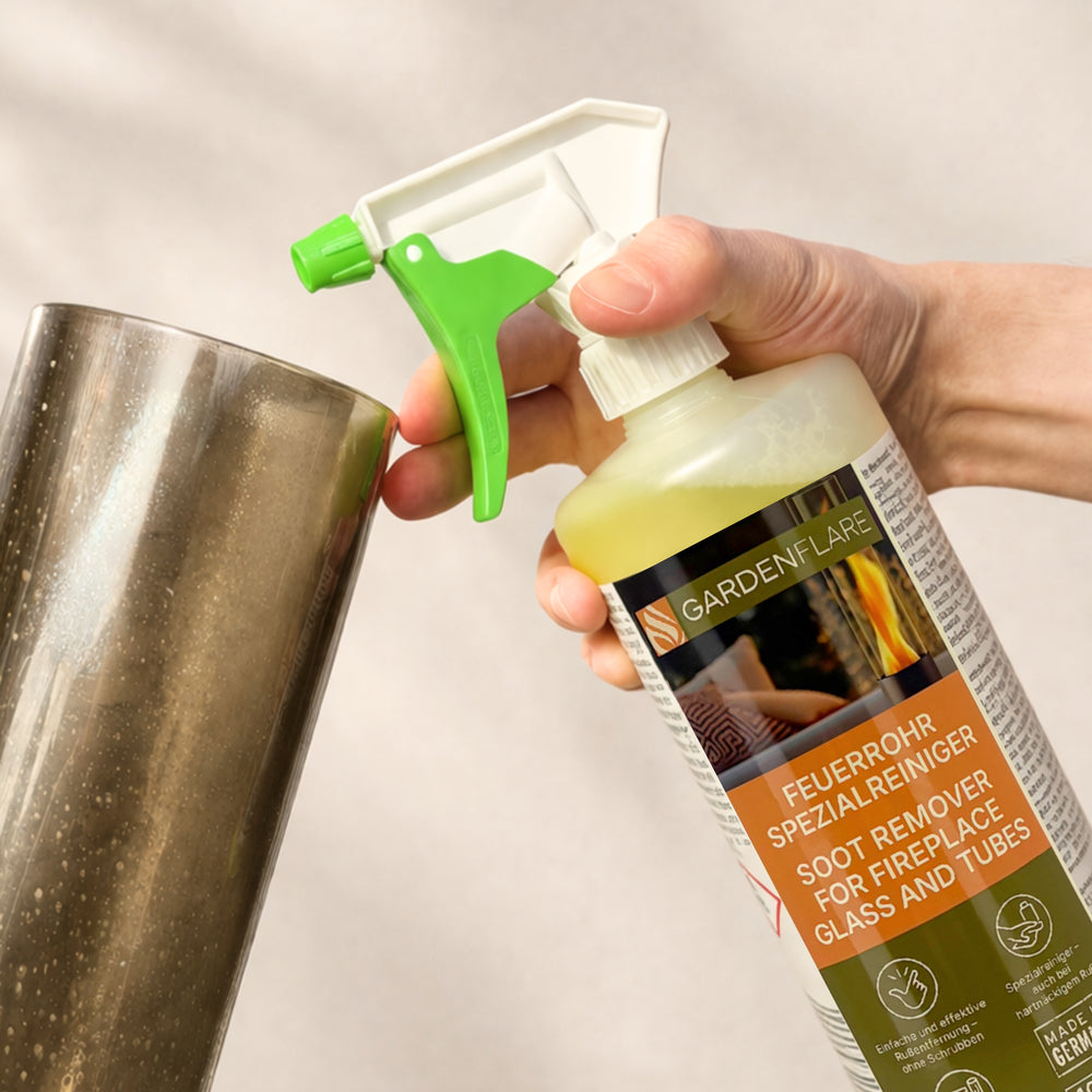 Gardenflare special cleaner, use on glass pipe to remove soot