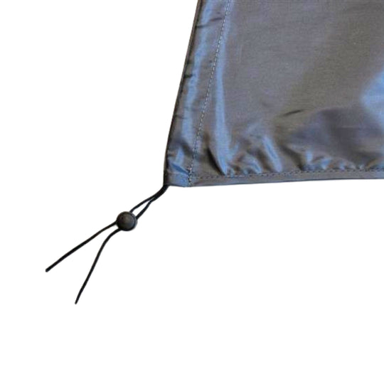 Detailansicht Kordelzug Gardenflare Regenabdeckhaube grau
